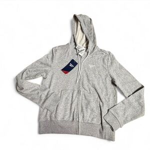Reebok Gray Full-Zip Hooded Sweatshirt
